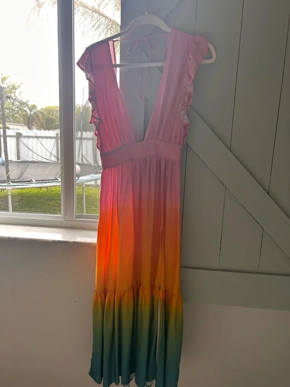 Malibu Bum ombre beach dress cover up with slit